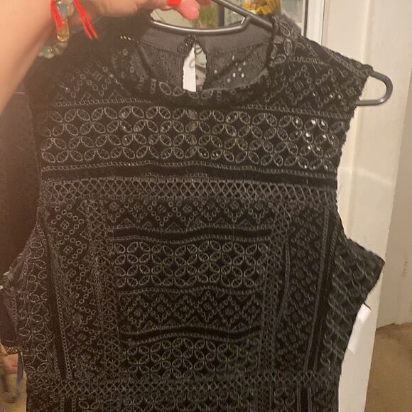 NWT Guess Olivia Black Velvet Eyelet Fit Flare - Gorgeous - Picture 6 of 7